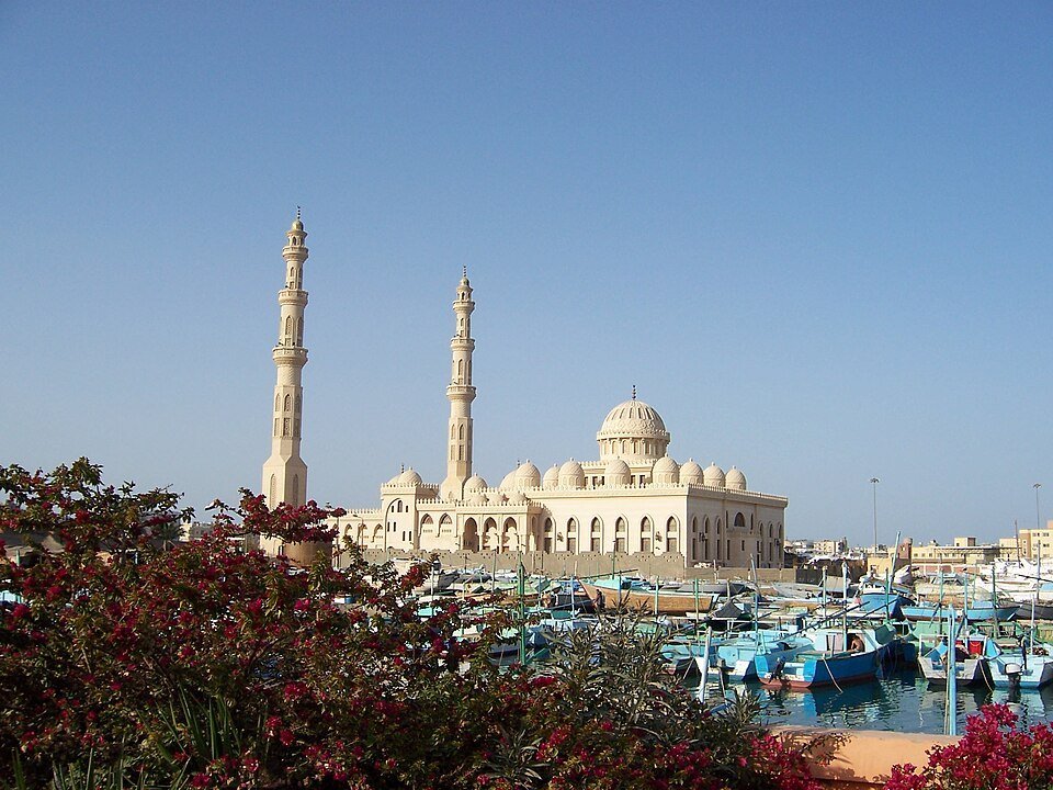 Hurghada marina and El Mina Mosque